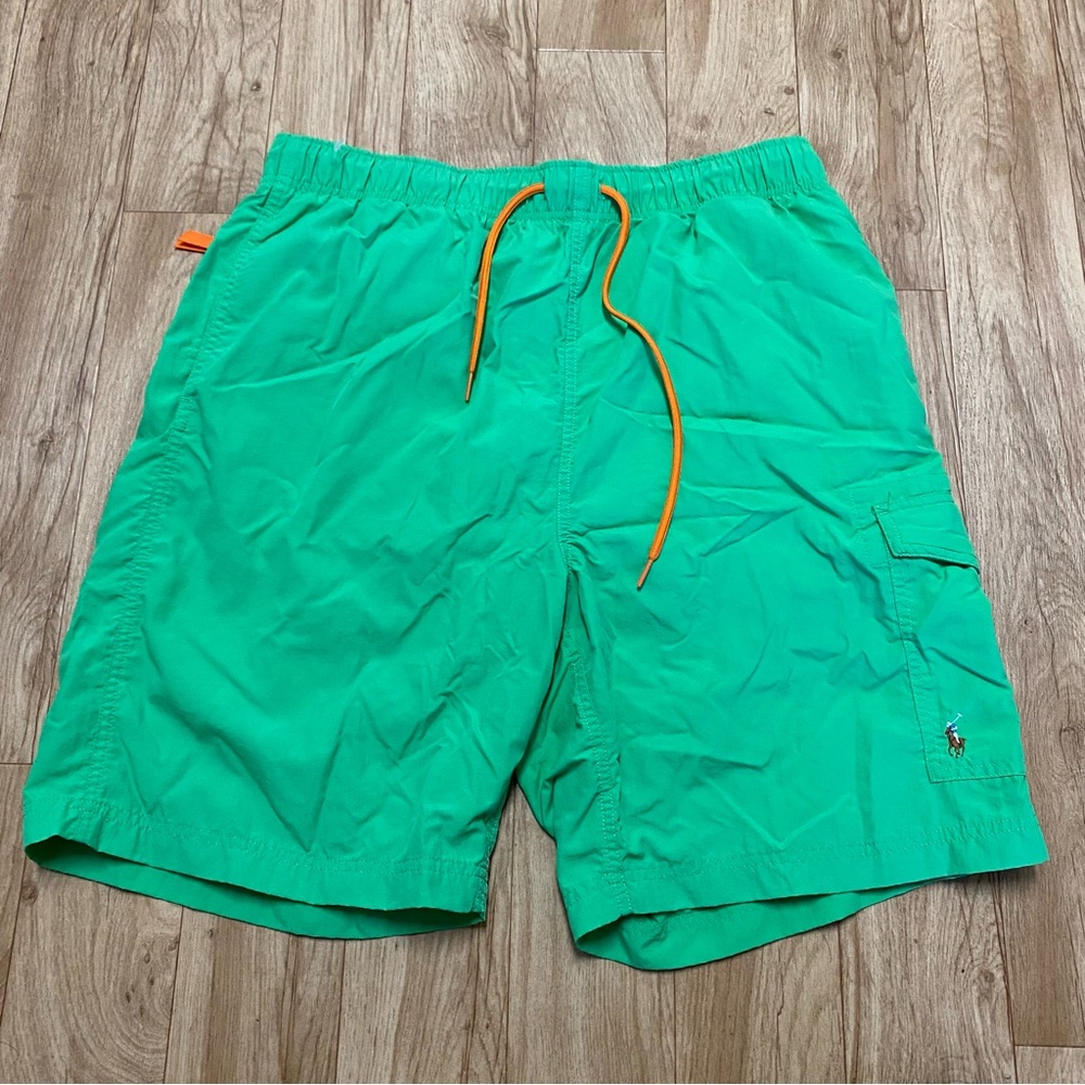 Vintage polo Ralph Lauren Swim trunks green swim shorts large cargo pocket